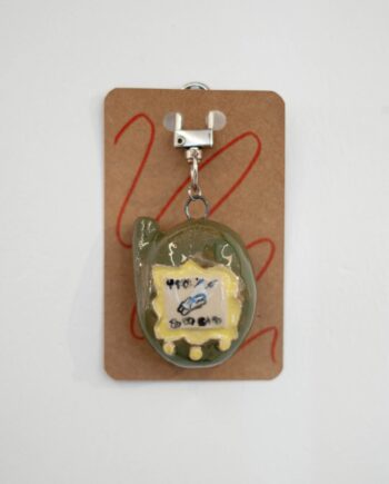Ceramic Keychains Big Tamagotchi Green