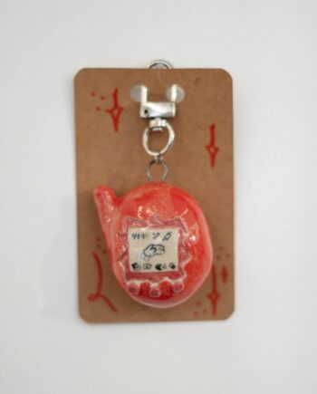 Ceramic Keychains Big Tamagotchi Red
