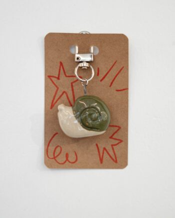 Ceramic Keychains Small Snail Green