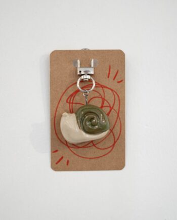 Ceramic Keychains Small Snail Green
