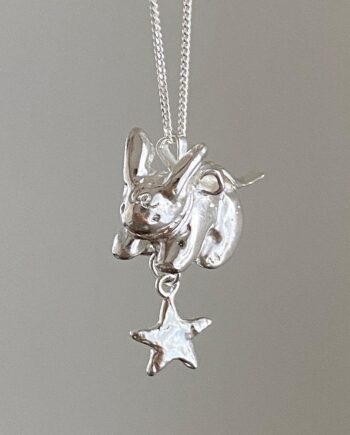 Flying Bunny Necklace