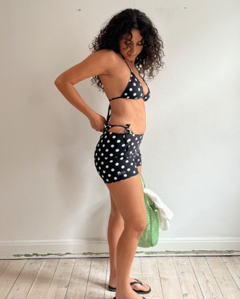 Polka Dot Mini Shorts Black White   Xs
