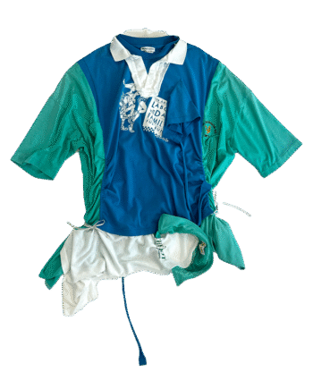 Wave Shirt With Bow  Fun Green