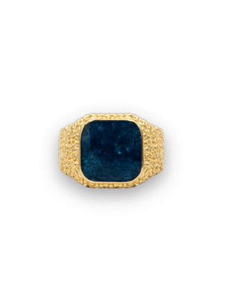 Ix Crunchy Cushion Blue Enamel Ring
