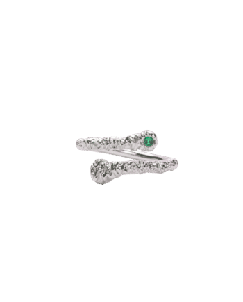 Ix Crunchy Green Nature Ring Silver