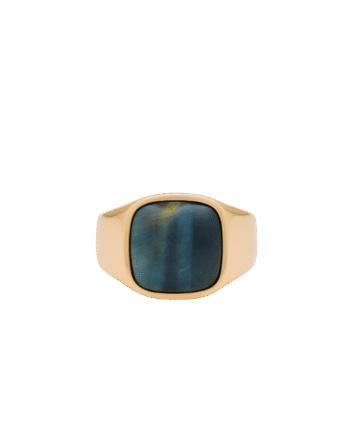 Ix Cushion Signet Ring Hawks Eye