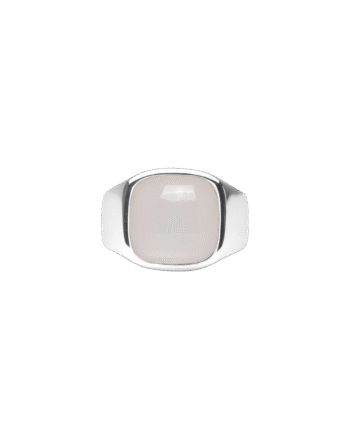 Ix Cushion Signet Ring Moonstone Silver