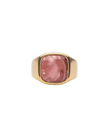 Ix Cushion Signet Ring Rhodocrosite