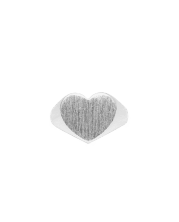 Ix Heart Signet Ring Silver