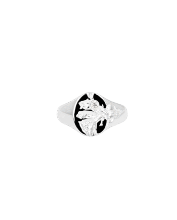 Ix Mini Oval Nature Signet Ring Silver