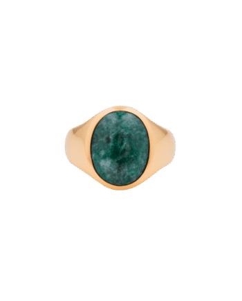 Ix Oval Signet Ring Green Marble