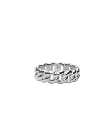 Ix Polished Curb Ring Silver