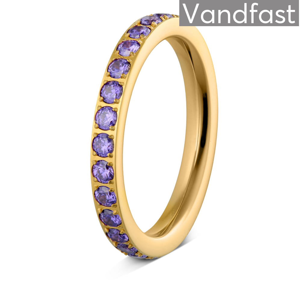 Annebrauner Alliance Purple Ring 18k Guldbelagt 48