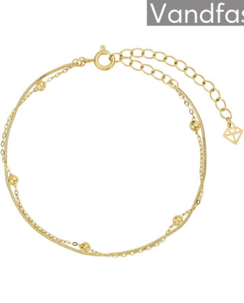 Annebrauner Ball Mix Snake Armbånd 18k Guldbelagt