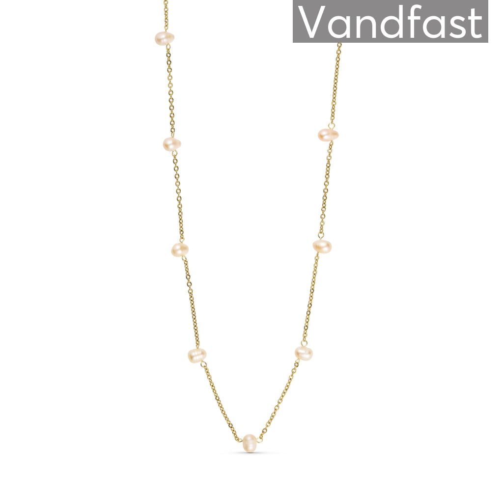 Annebrauner Pearl Light Pink Halskæde 18k Guldbelagt