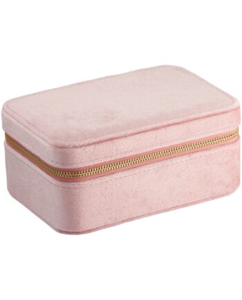 Annebrauner Pink Velour Smykkeskrin