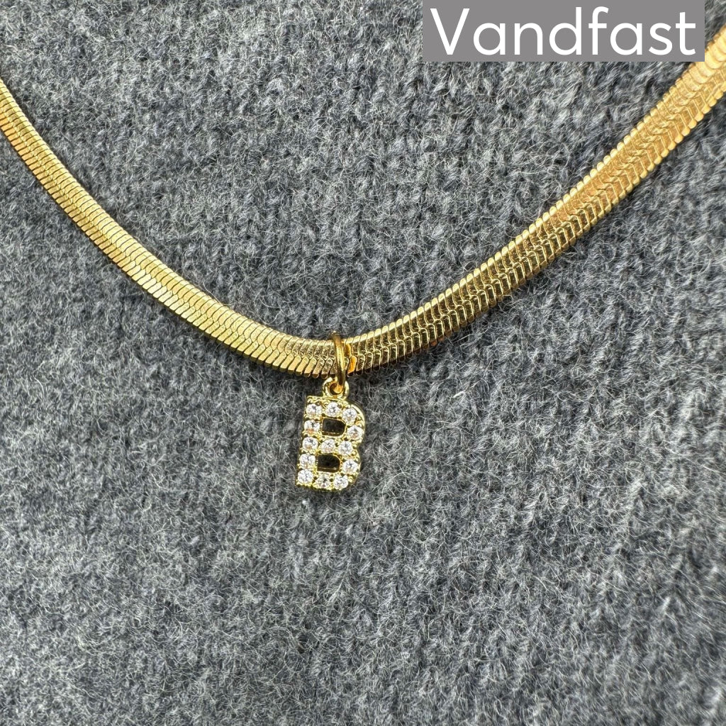 Annebrauner Snake Letter Halskæde 18k Guldbelagt