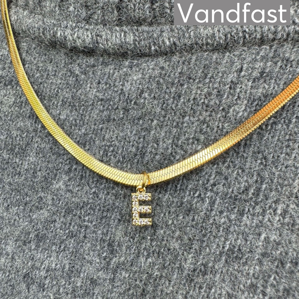 Annebrauner Snake Letter Halskæde 18k Guldbelagt
