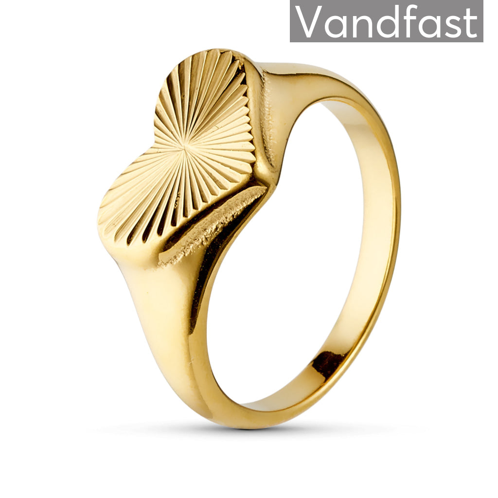 Annebrauner Sun Heart Ring 18k Guldbelagt 50