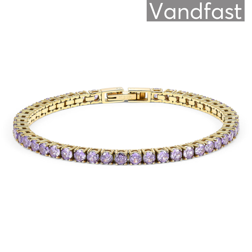 Annebrauner Tennis Petite Violet Armbånd 18k Guldbelagt 16 Cm