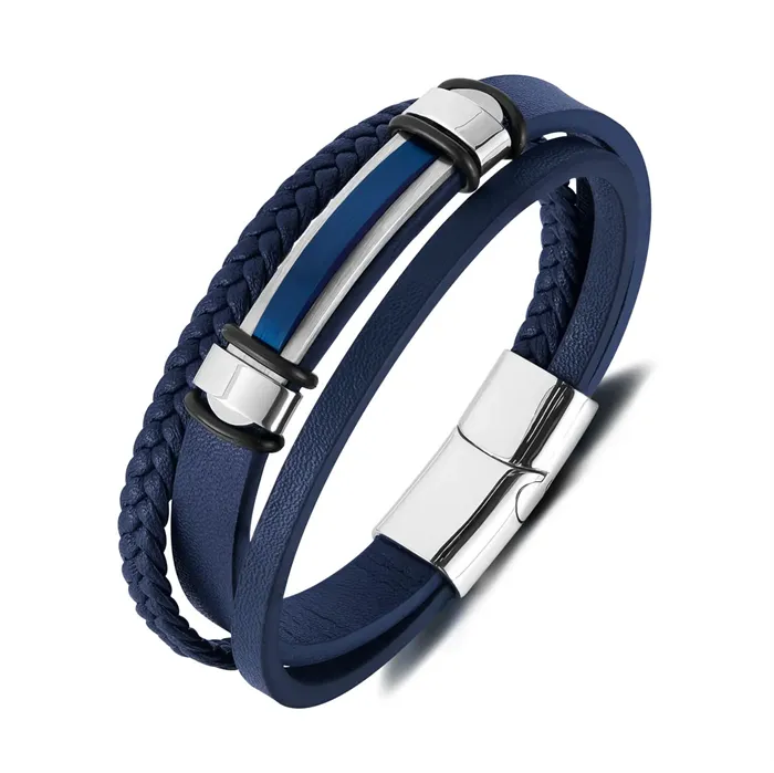 Blue Imt  Læderarmbånd