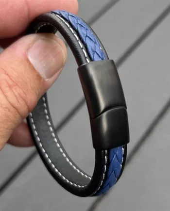 Blue Major Læderarmbånd Flet
