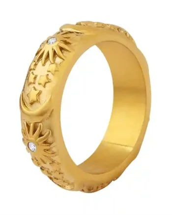 Celestial Star Ring   Forgyldt Ring   Rustfri Stål    Mm