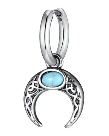 Crescent Turquoise   Herreørering   Rustfrit Stål