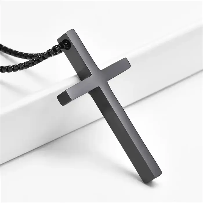 Croce Korssmykke   Rustfri Stål Blackcoat
