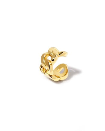 Cuff   ørering  Chunkychaincuff Onesize Regulerbar Størrelse 18 Karat Forgyldt Sterling Sølv