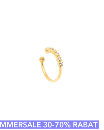 Cuff   ørering  Quintet Onesize Regulerbar Størrelse 18 Karat Forgyldt Sterling Sølv