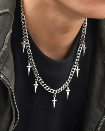 Dagger Chain Halskæde   Rustfrit Stål     Mm   50 Cm
