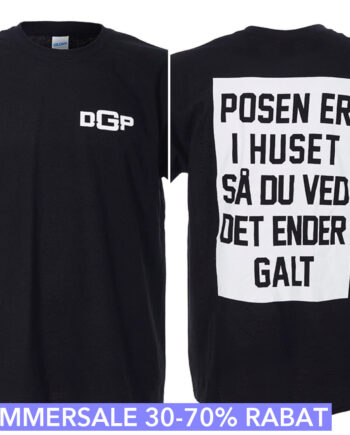 Den Gale Pose Sort  -shirt Posen Er   Huset Tryk Front Og Bag