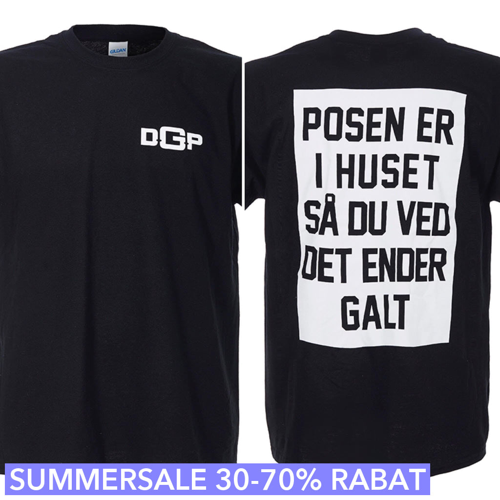 Den Gale Pose Sort  -shirt Posen Er   Huset Tryk Front Og Bag