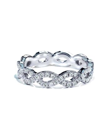 Diamantring Eternity Twist Micropavé Med Diamanter   Hvidguld