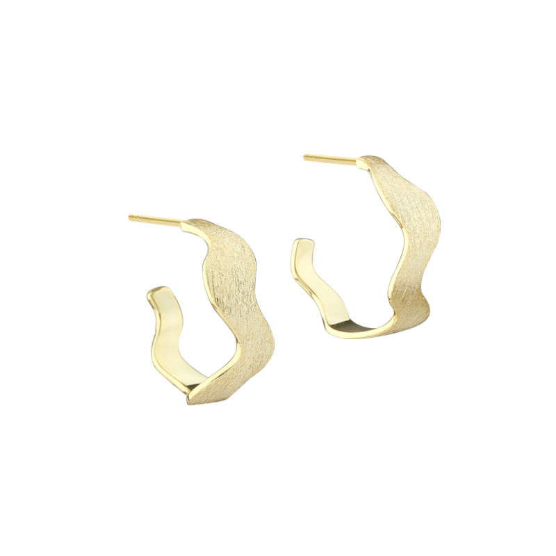 Dreamlit Wavy Hoop 18 Mm    Golden