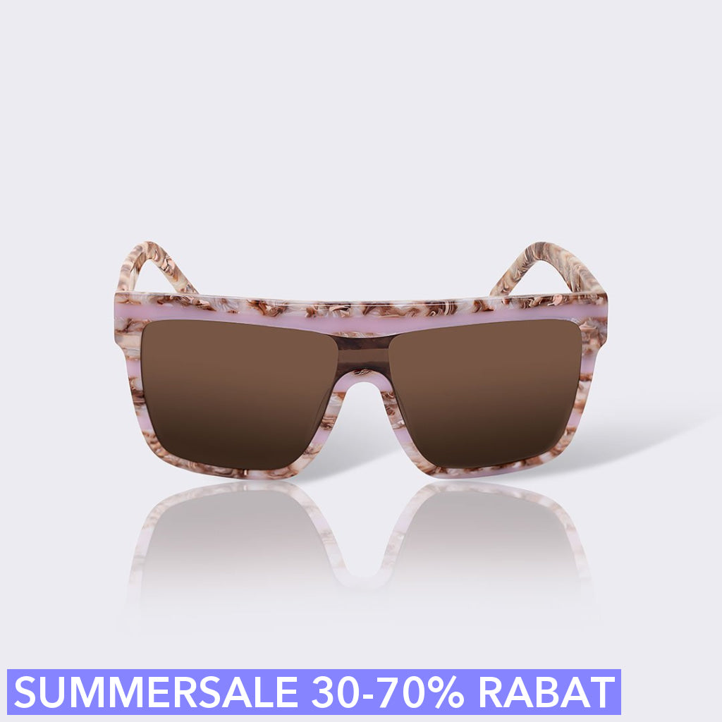 Dropps Exclsv Solbriller  Eyecatcher Canyon   Brun   Rosa Klippemønster Med Brune Brilleglas