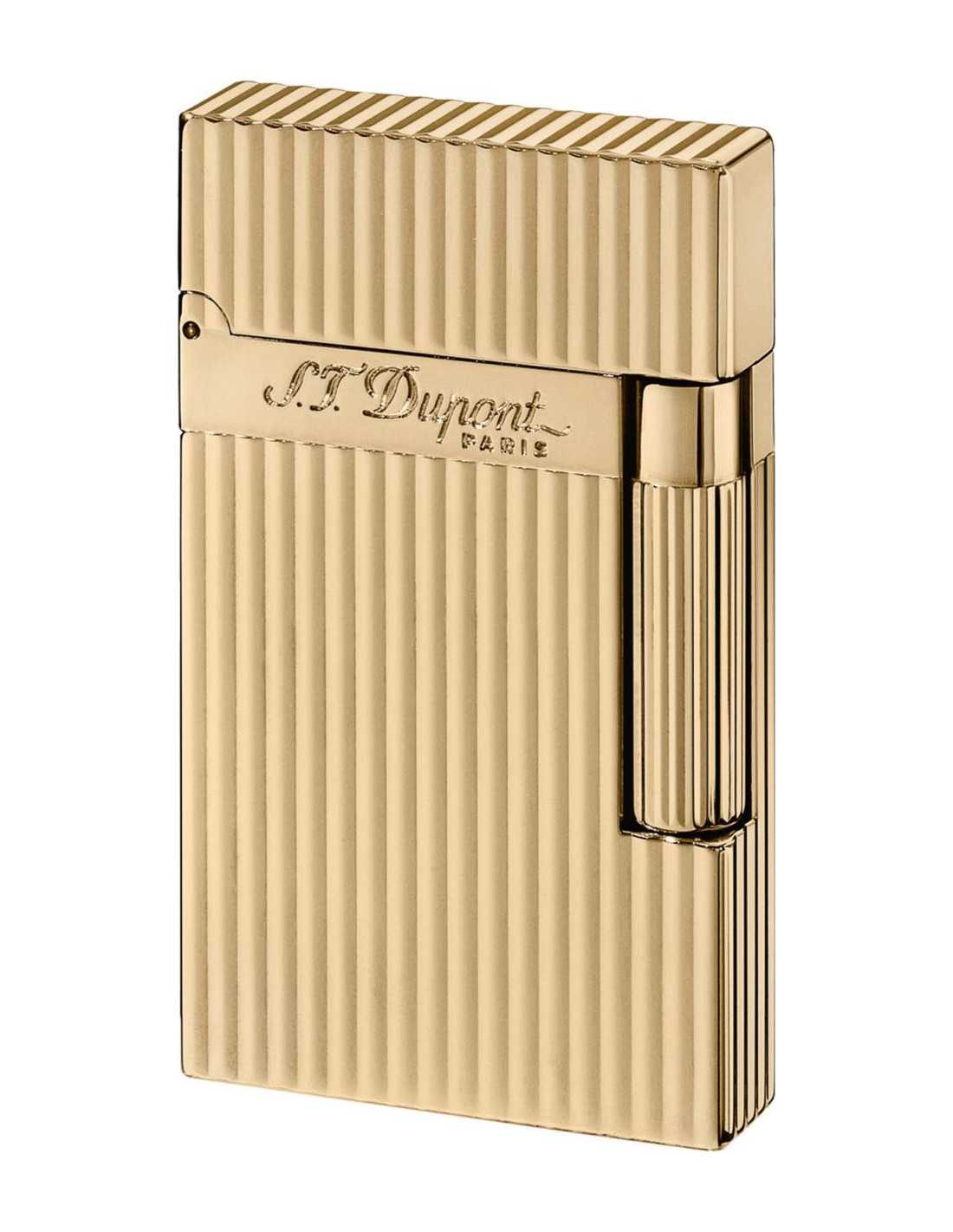 Dupont Lighter Ligne   Guld Med Striber 16827