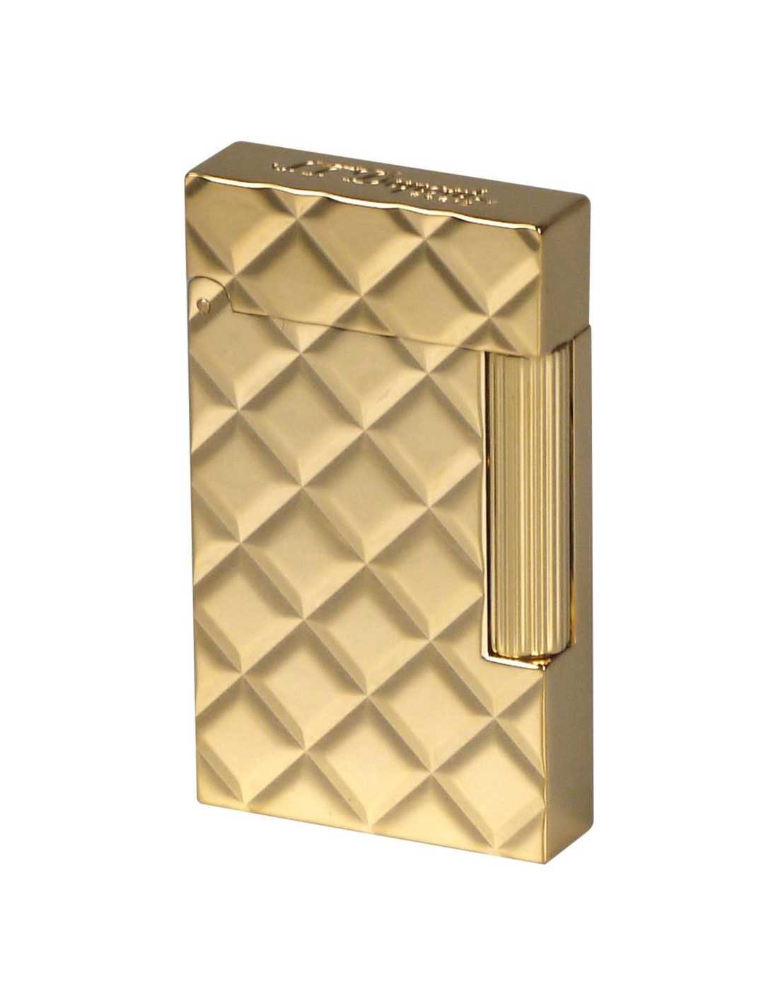 Dupont Lighter Ligne   Slim Quilted Yellow Gold 017082