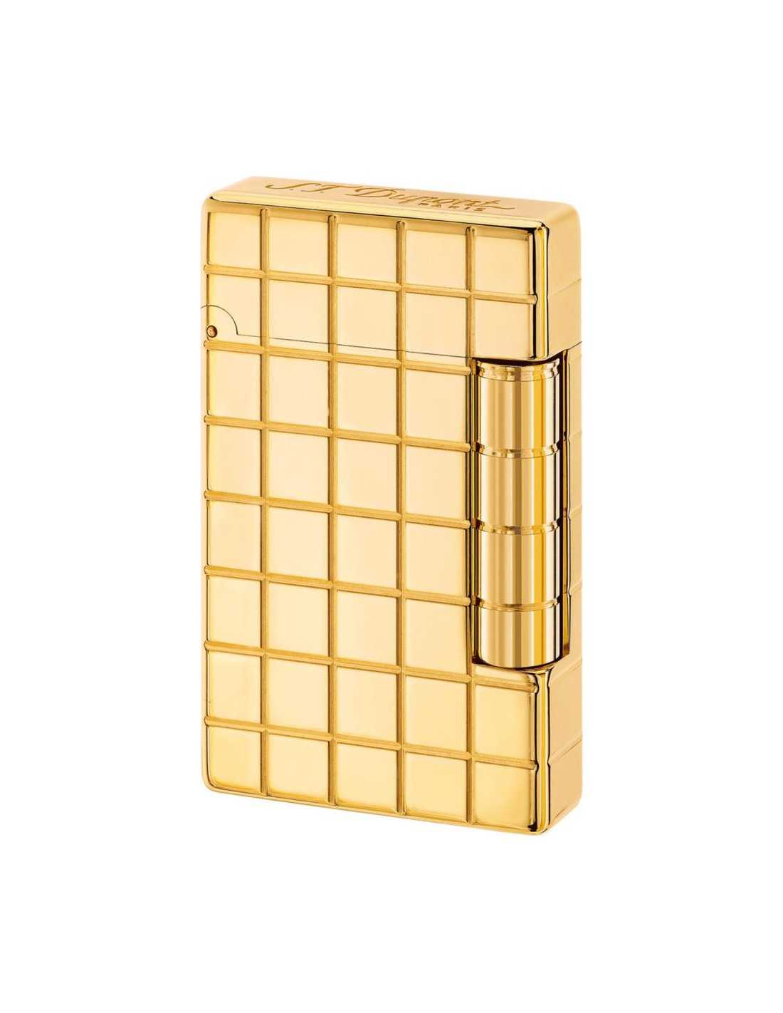 Dupont Lighter  Quot Initial Quot  Square Gold Color Flint Lighter 020801