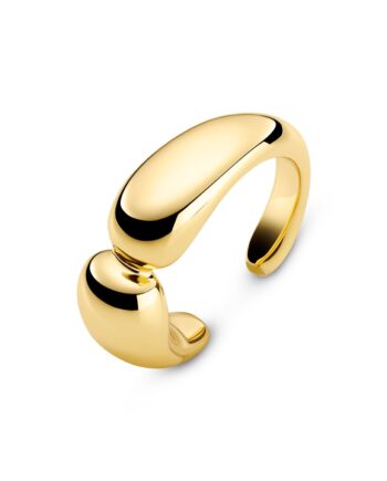 Ear Cuff Goccia Pianura Piccolo 18 Karat Forgyldt  Med Poleret Overflade