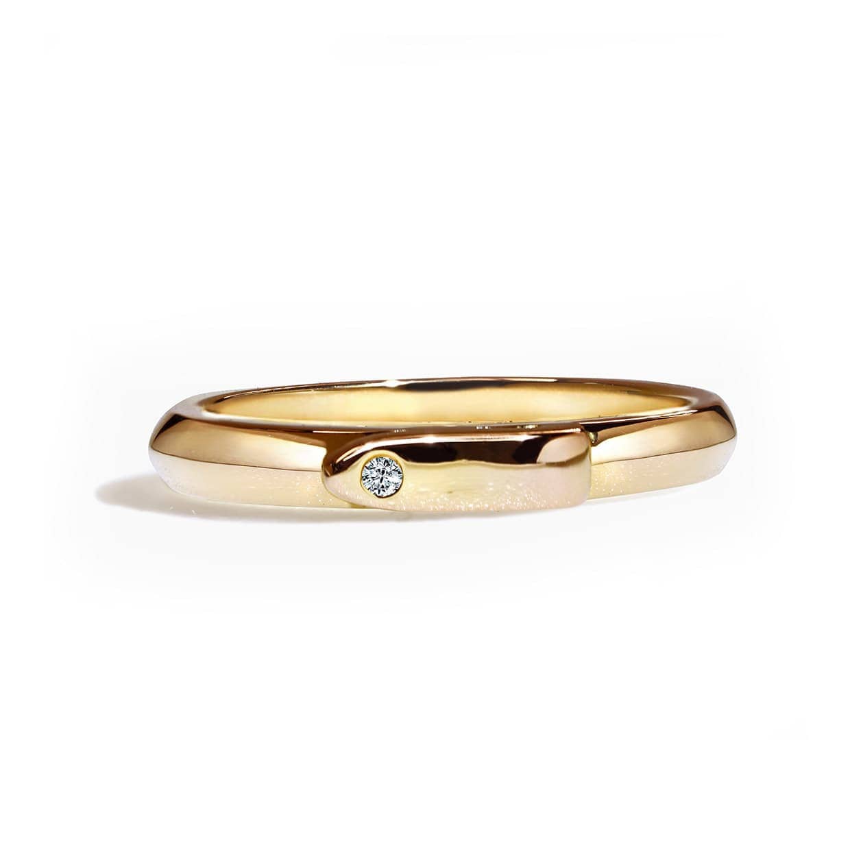 Equestrian Ring Forgyldt Sterling Sølv Med Enkelt Diamant