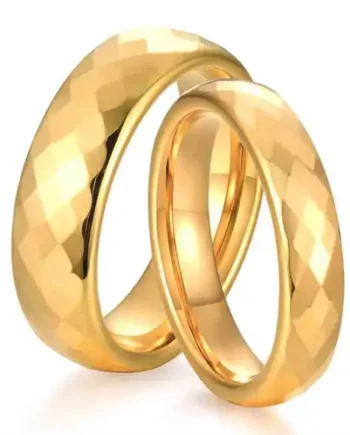 Erato Forlovelse   Vielsesring   Forgyldt Tungsten Facet