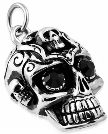 Face Of Skull Halssmykke Med Kæde