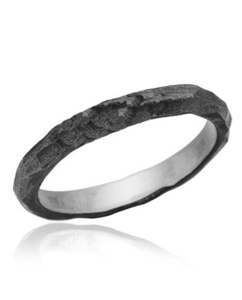 Feminin Ring   Sort Sølv 52