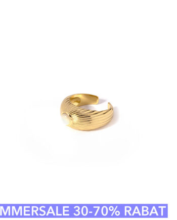 Fingerring   Cuff  Rayray Onesize Regulerbar Størrelse 18 Karat Forgyldt Sterling Sølv