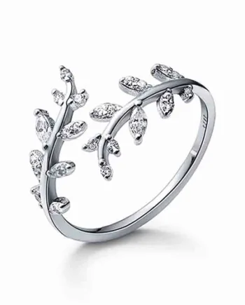 Flower Bandring Med Cz Og   Sterling
