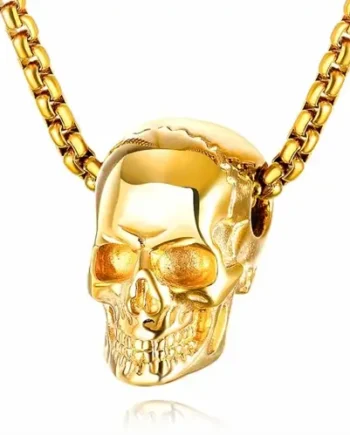Forgyldt Skull Halssmykke