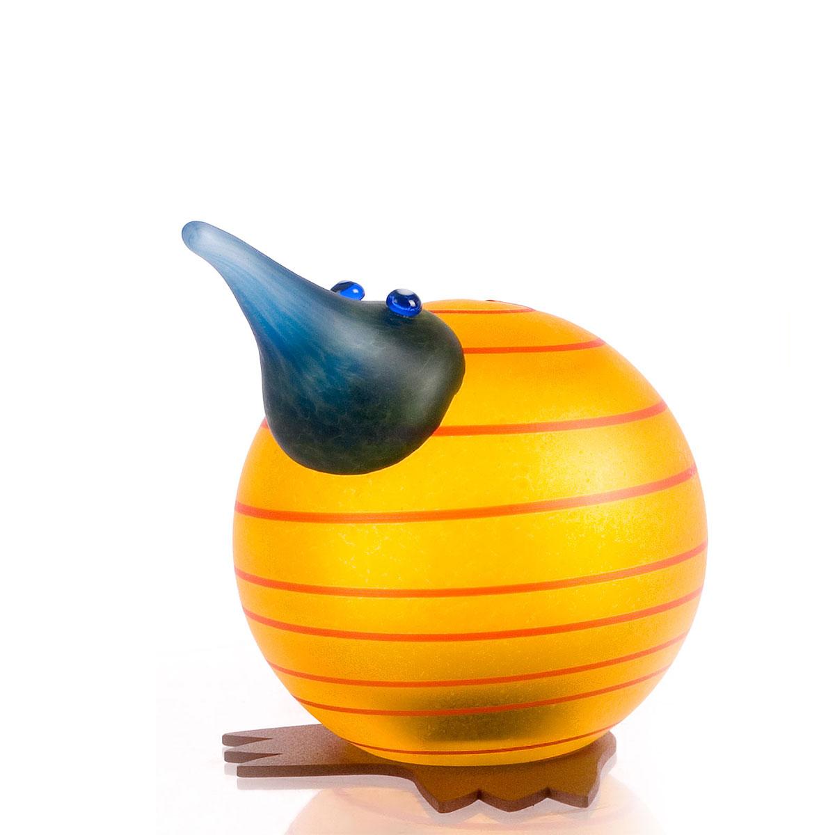 Glaskunst Kiwi Fugl   Gul  Sjov Og Flot Kunst Til Dekoration Og Glæde Fra Borowski