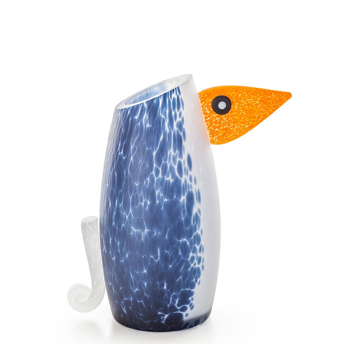 Glaskunst Smuk Pingvin Vase  Højde 30 Cm  Flot Kunstnerisk Vase Fra De Talentfulde Glaspustere Hos Borowski